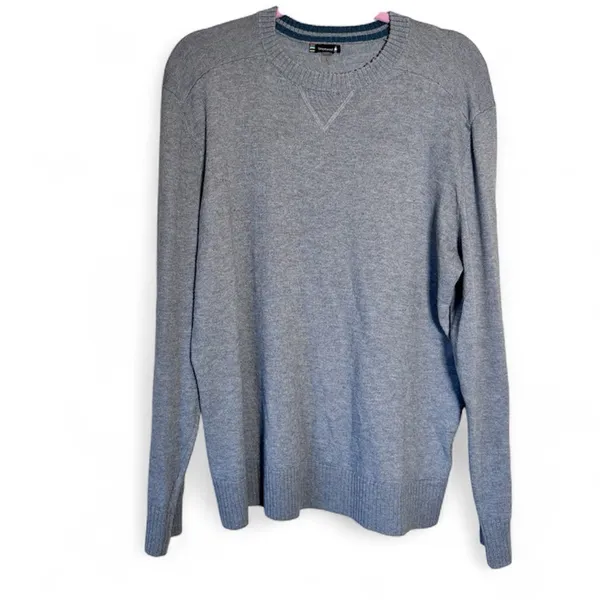 Smartwool Grey Merino Wool Blend V Neck Sweater Womens L Pullover Fall Casual - Image 2
