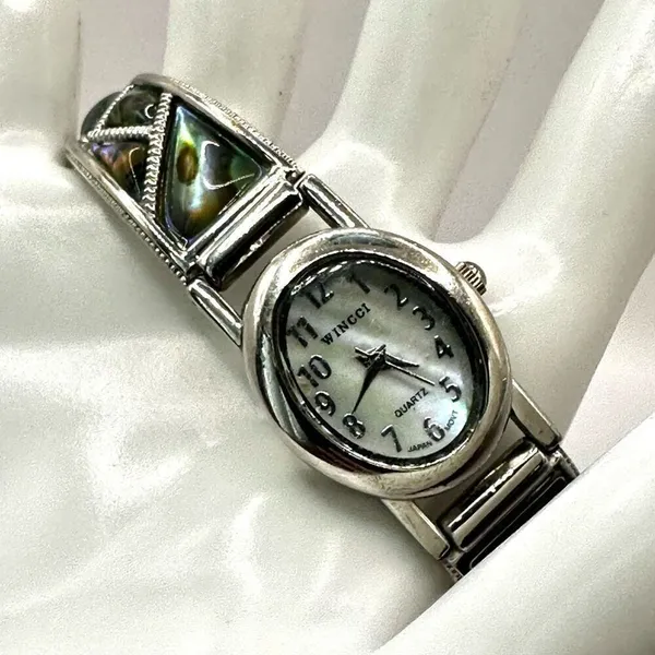 Wincci abalone silver tone watch - Image 9