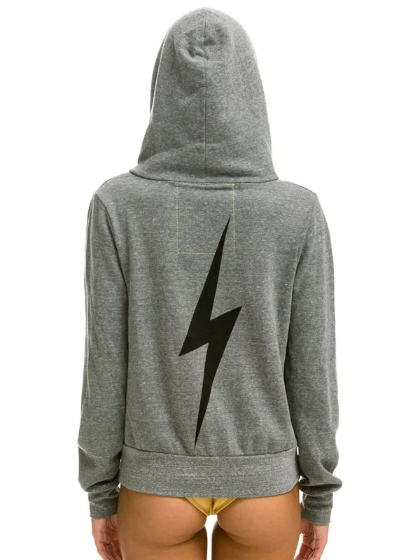 Aviator Nation Bolt Gray Zip-Up Hoodie Lightning Heather - Image 2