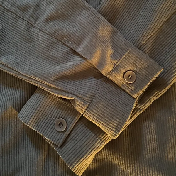 Avec Les Filles Top Womens L Gray Corduroy Long Sleeve Button Up Anthropologie - Image 6