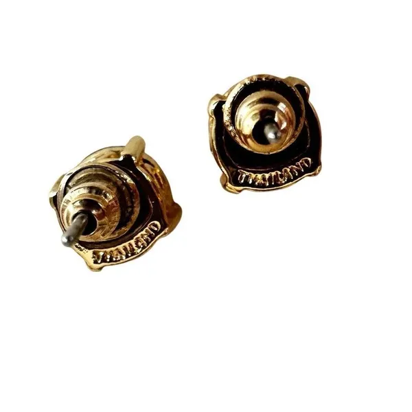 Gold-Tone Blue-Gray CZ Stud Earrings - Image 6