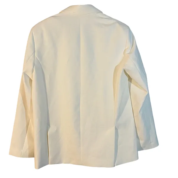 Zara White Oversized Blazer Two Button Notched Collar Jacket Women Sz XS - Image 2