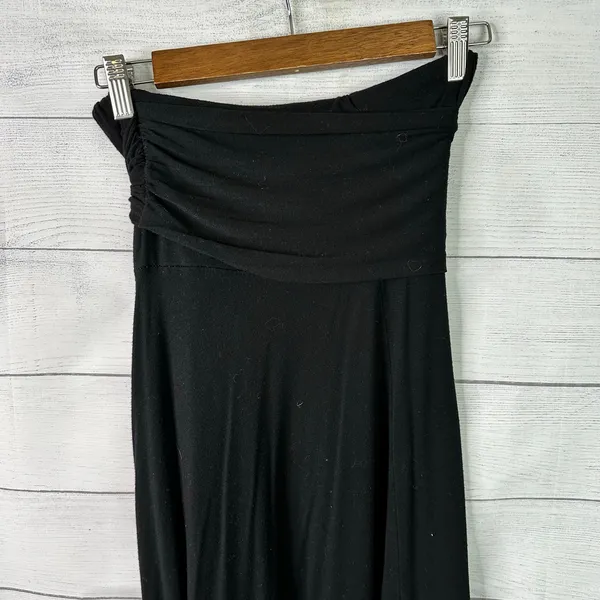 Elan Convertible Maxi Skirt Dress Black Tie-Front Size Large Minimalist Boho - Image 4