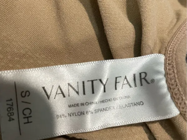 Vanity Fair Beige V-Neck Tank Top - Image 2