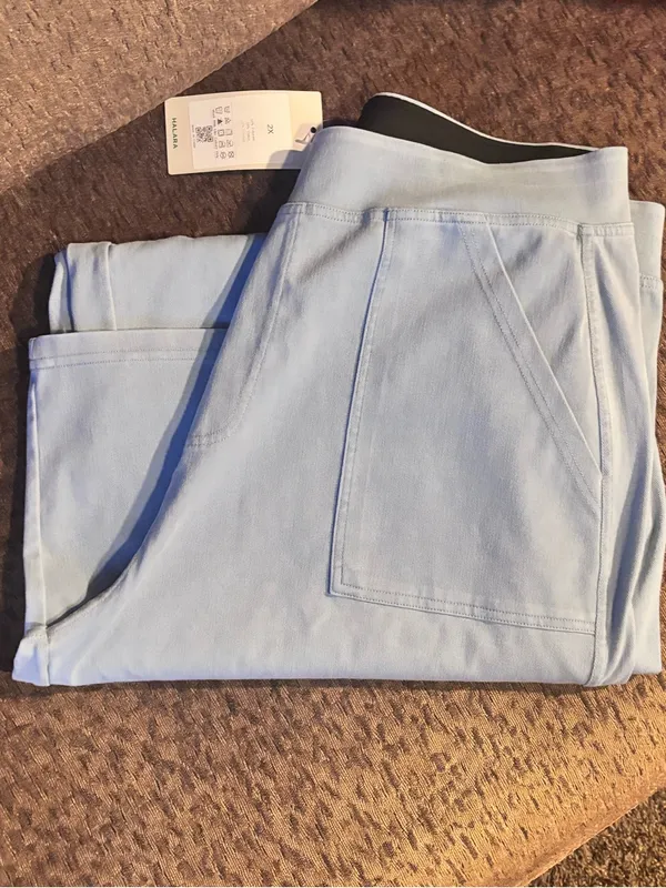 New! Halara Flex Ligh Blue Wide-Leg Cargo Pants - Image 4