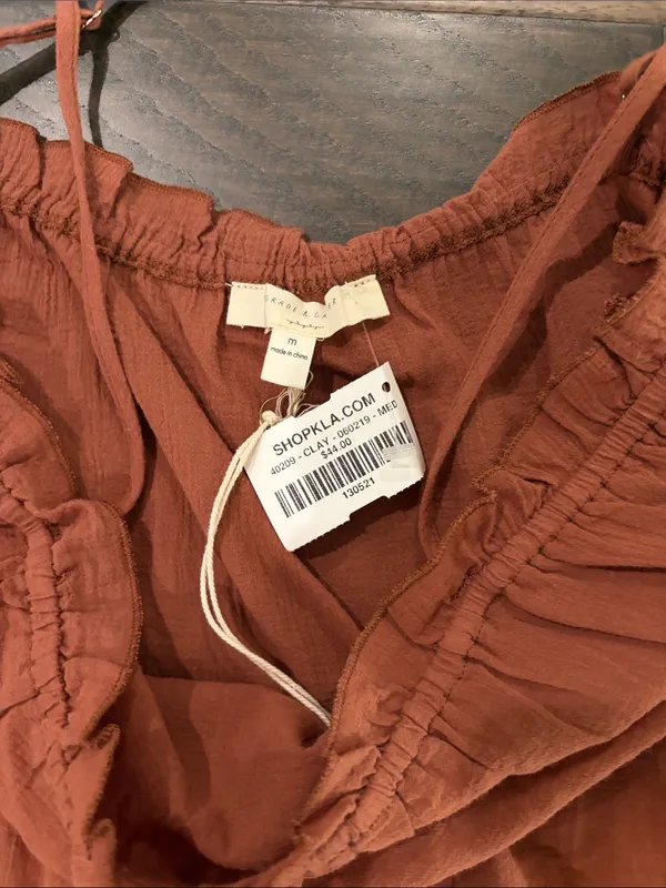 New With Tags Grade and Gather Cotton Top Sz M - Image 4