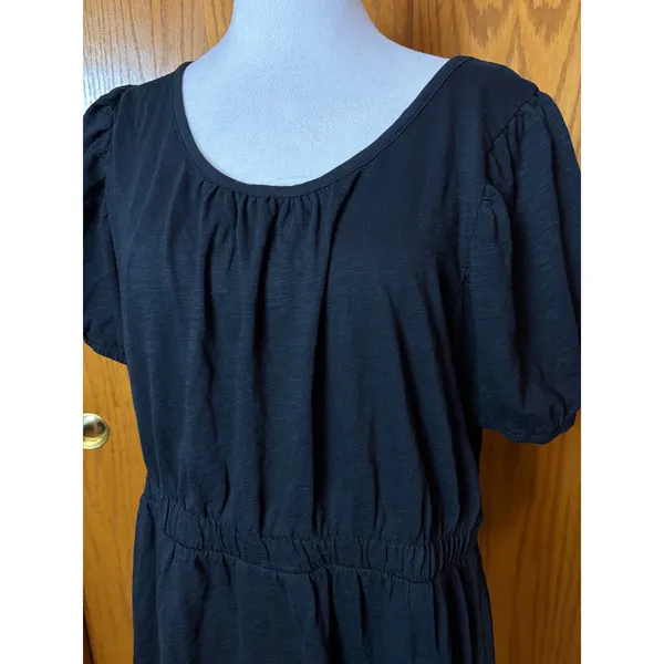 Daily Practice by Anthropologie Black Puff Sleeve Mini Dress 100% cotton Size L - Image 8