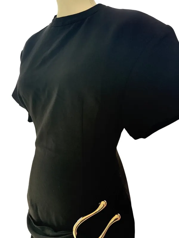 Lioness Martini Mini Dress in Onyx Medium New Womens Tailored Shirtdress - Image 7