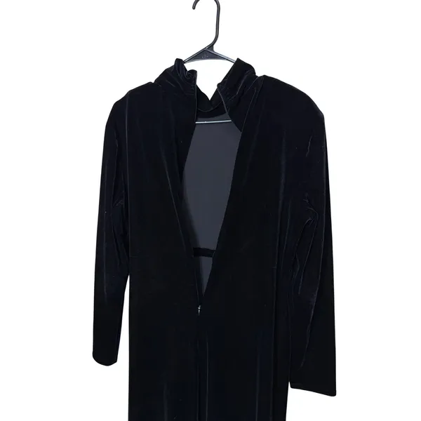 Vintage KC Spencer Black Velvet Mock Neck Long Sleeve Maxi‎ Dress Size 14 - Image 8