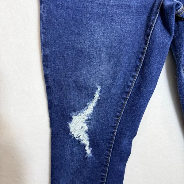 Haute Mama Maternity Skinny Jeans Womens Size S Blue Stretch Distressed Denim - Image 10