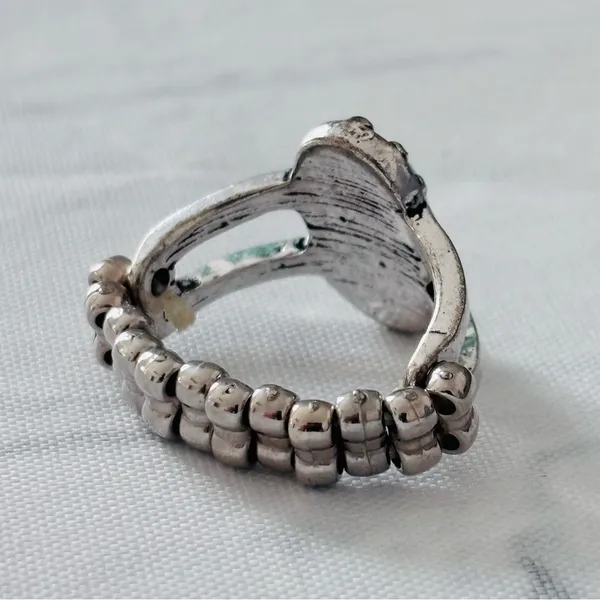 Vintage Silver Turquoise Statement Ring - Image 4