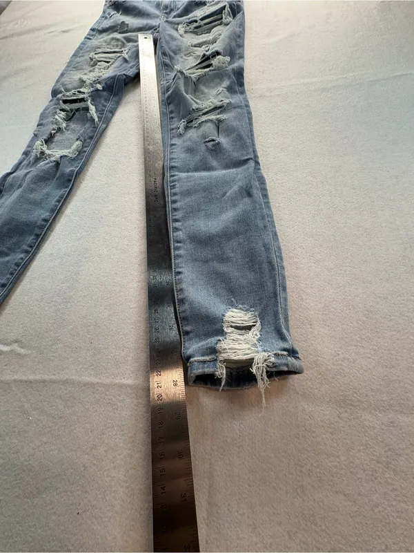 American Eagle Hi-Rise Jegging Next Level Stretch Distressed Jeans Women’s 4 - Image 3