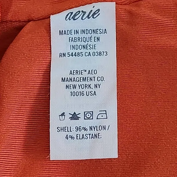 Aerie Orange Cropped Bikini Top NWT Size Medium Orange Textured Swim Top - Image 8