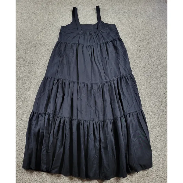 The Drop Womens Britt Dress M Black Tiered Lyocell Sleeveless‎ Maxi Adj Strap - Image 8