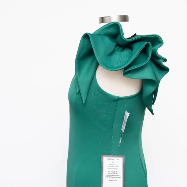 Betsy & Adam. Daisy long scuba one shoulder gown. - Image 10