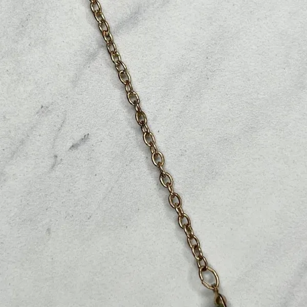 Faux Turquoise Beaded Slab Tassel Pendant Gold Tone Necklace - Image 10