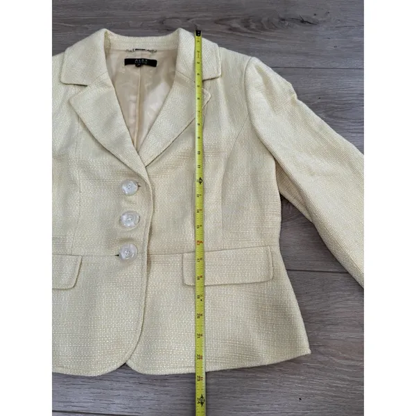 Alex‎ Marie Size 10 Ivory Women's Suit Jacket Blazer - Image 6