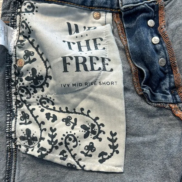 Free People We The Free Blue Ivy Mid Rise Shorts - Image 3
