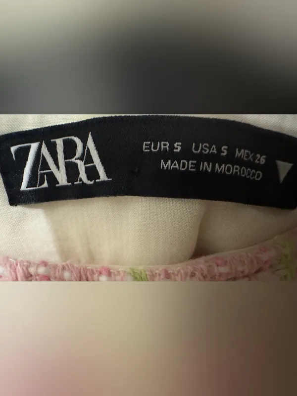 ZARA | NWOT Morocco Cotton Pink Green Plaid Tweed Side Zip Mini Skirt Shorts (S) - Image 9