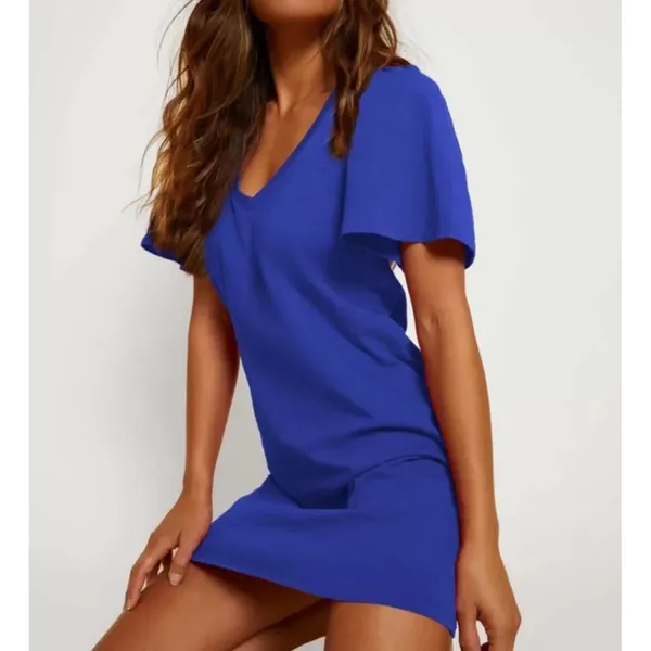 NWT $160 Nation LTD Anthropologie Mallory Dress Royal Blue 100% Cotton Size S - Image 3