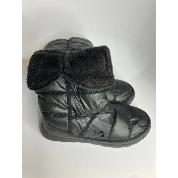 The North Face black amore ll foldover puffer boots faux fur lined‎ women's 10 - Image 5