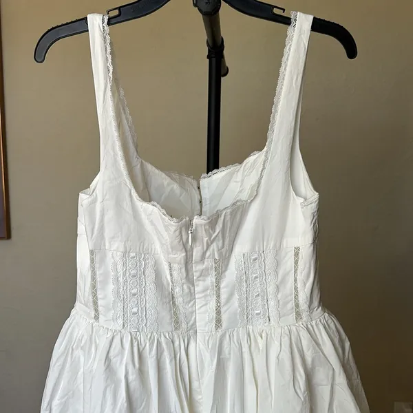 House of CB 'Perle’ White Lace Trim‎ Midi Dress NWOT size L - Image 12