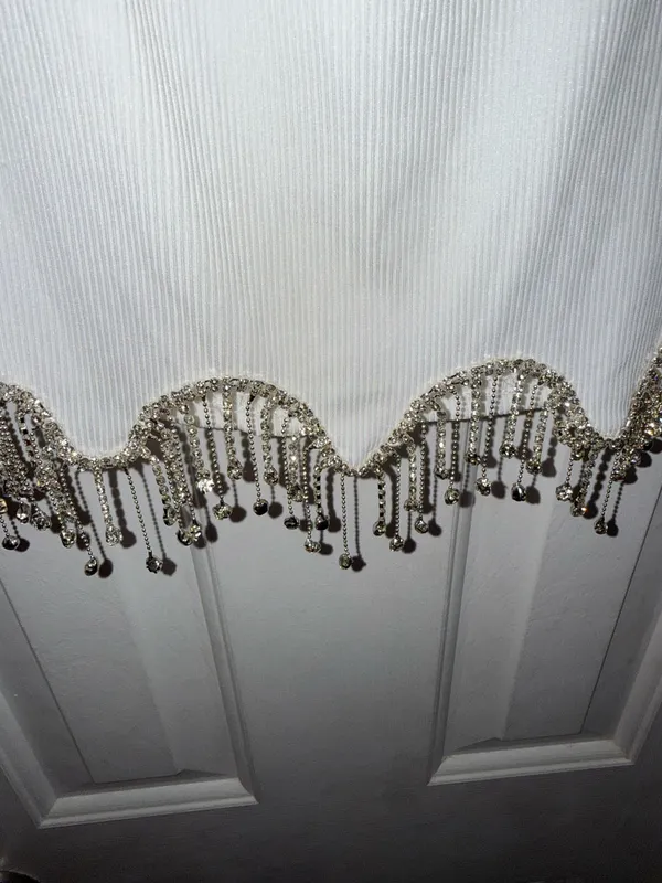 Rhinestone Fringe Top White - Image 3