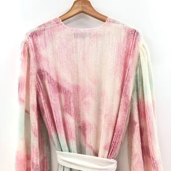 Retrofete‎ Gabrielle Robe Dress in Marble Pink Small - Image 10