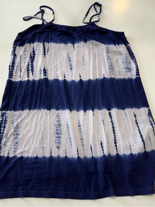 Sugarlips Navy & White Striped Tie-Dye Tank Size Small - Image 7