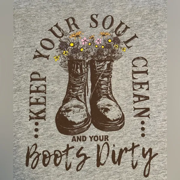 Soul Clean Boots Dirty Bella Canvas Tee • Size Medium - Image 3