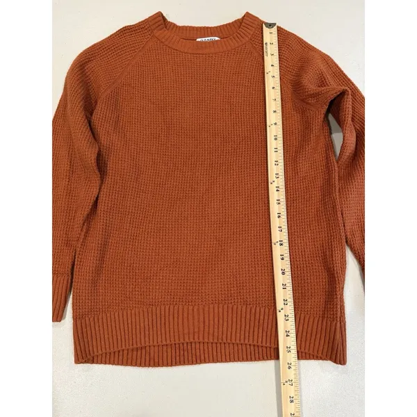 Old Navy So Soft Waffle Knit Sweater Small Burnt Orange Stretch Minimal Work - Image 4