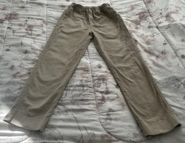 Corduroy Beige Ivory Bootcut Pants, one size - Image 11