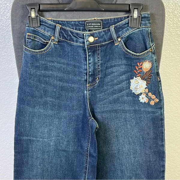 G‎ by Giuliana Embroidery Jeans Blue Size 0 - Image 2