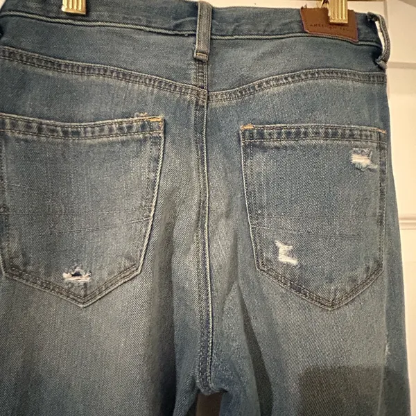 American Eagle Ripped Mom Jeans Blue Size 00 Short - Image 5