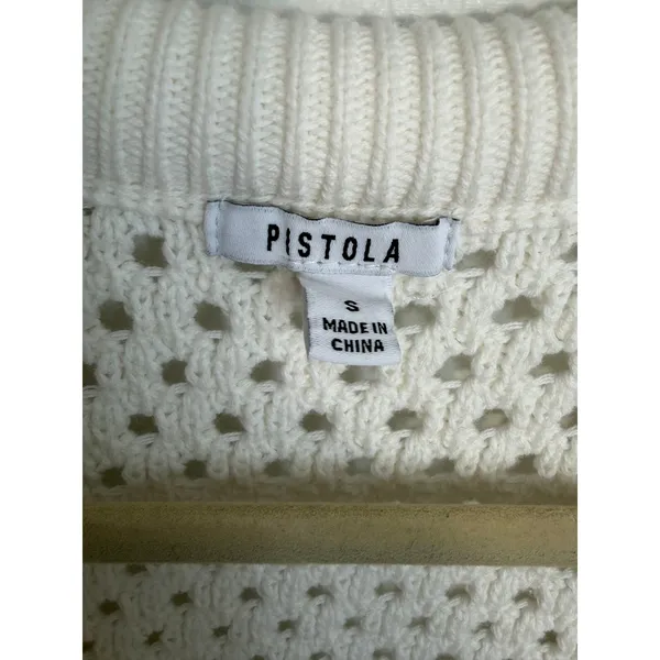 Pistola Beck Open Knit Cream Sweater Size Small - Image 6