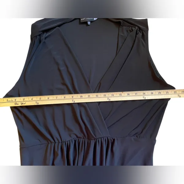 ANTTHONY Black V-Neck Surplice Sleeveless Stretchy Straight Leg Jumpsuit - Sz 1X - Image 11