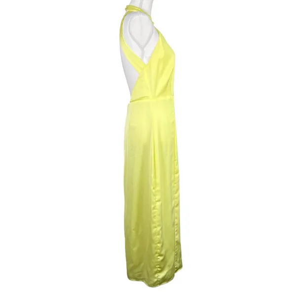 Lulus Women’s Open Back Yellow Halter Dress Size Medium - Image 13