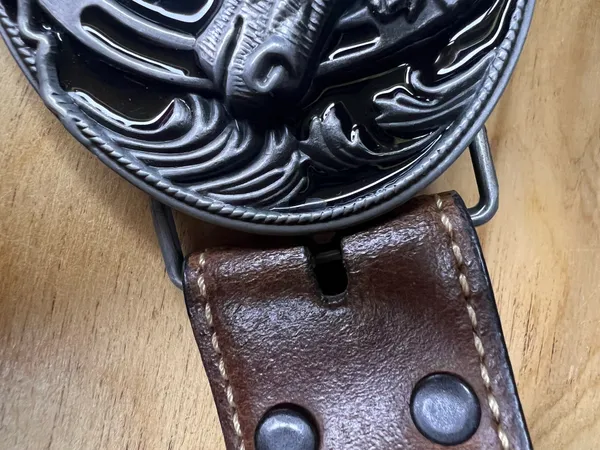Horsehead Metal Belt Buckle NWOT - Image 4