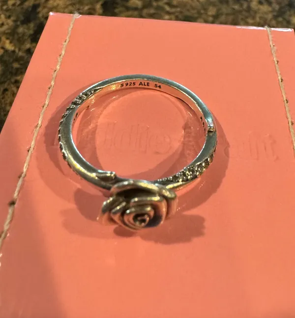 Pandora rose in bloom ring - Image 4