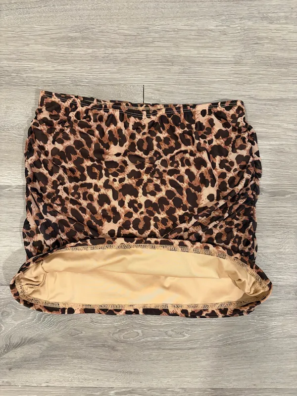 Amazon Leopard Print Ruched Mini Skirt - Image 4