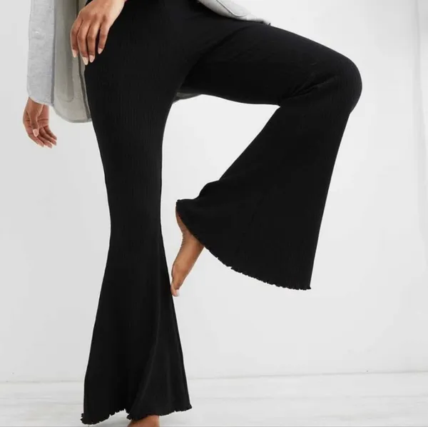 Aerie Kick-It Ribbed High-Waisted Super Flare Pants - Image 7
