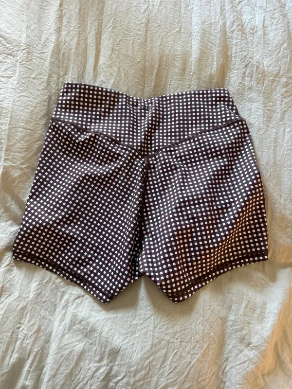 Gingham Biker Shorts Brown Size M - Image 2