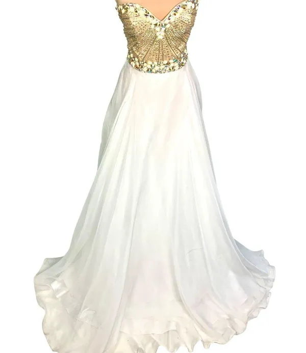 Sherri Hill Embellished Sweetheart Neckline Strapless Gown Size 4 Pageant Prom - Image 2