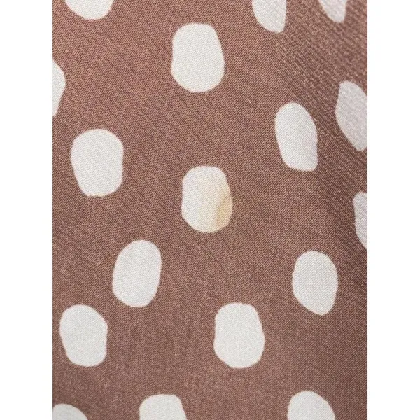 Abercrombie & Fitch Mauve Pink White Polka Dot Slit Midi Skirt Womens Size XL - Image 5