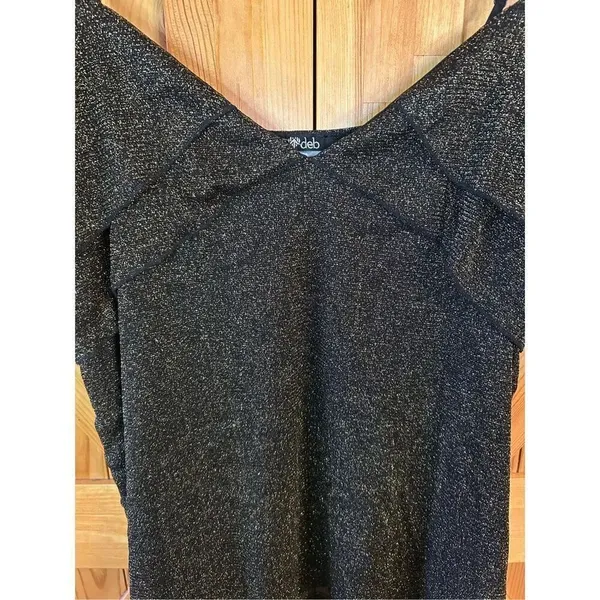 Deb black gold metallic Cami size 2X NWT (0812) - Image 2