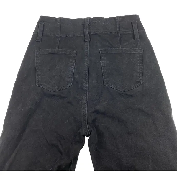 VICI Los Angeles Ultra High Waist Flare Leg Frayed Hem Black‎ Jeans Size Large - Image 7