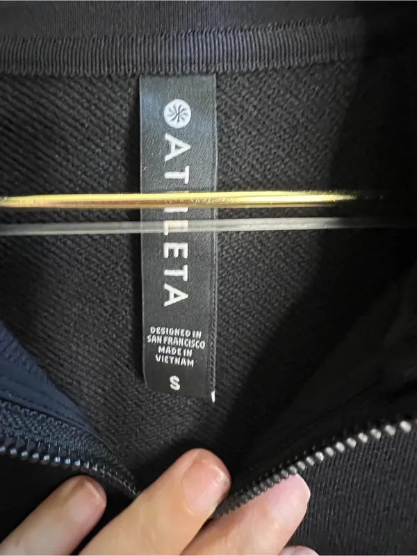 Athleta Black Zip-Front Pullover‎ dress small - Image 3