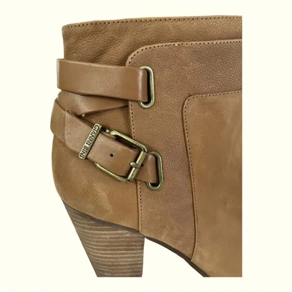 Gianni Bini wedge brown leather strappy wedge boots Size 12M - Image 5