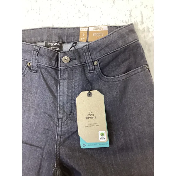 Prana Kayla High Rise Jeans Womens 4 Short Charcoal Grey Organic Denim 1968371 - Image 2