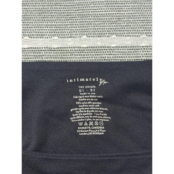 Free People Intimately Square Seamless Long Sleeve Top Black XS/S Built-in Bra - Image 6